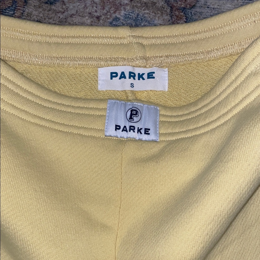 Parke Pale Yellow Women's terry cotton sweatshorts - Picture 2 of 10